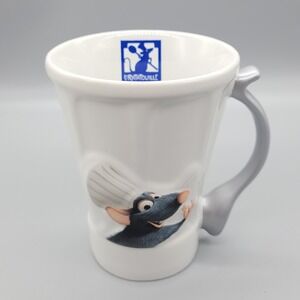 Disney Pixar Ratatouille Remy Coffee Mug 3D Sculpted Silver Handle White